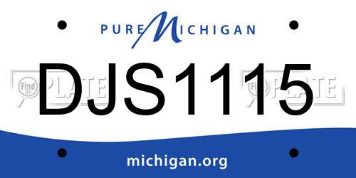 DJS1115 Michigan License Plate