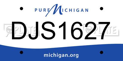 DJS1627 Michigan License Plate