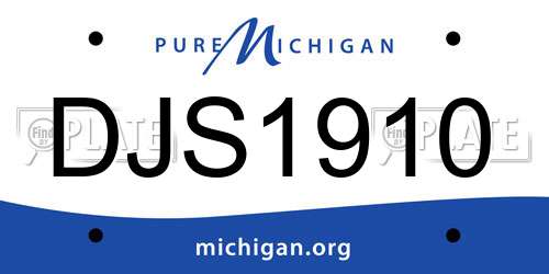 DJS1910 Michigan License Plate