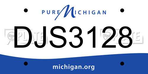 DJS3128 Michigan License Plate