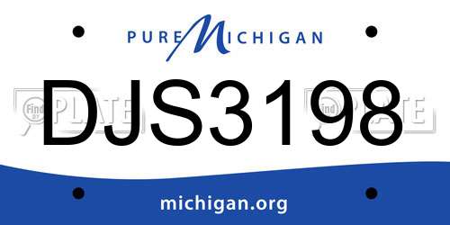 DJS3198 Michigan License Plate