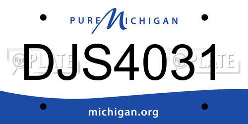 DJS4031 Michigan License Plate