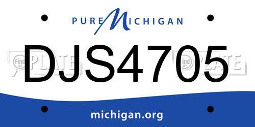DJS4705 Michigan License Plate