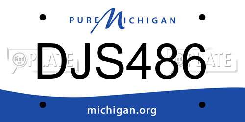 DJS486 Michigan License Plate