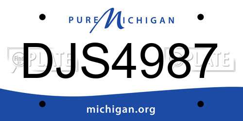 DJS4987 Michigan License Plate
