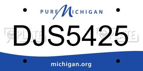DJS5425 Michigan License Plate