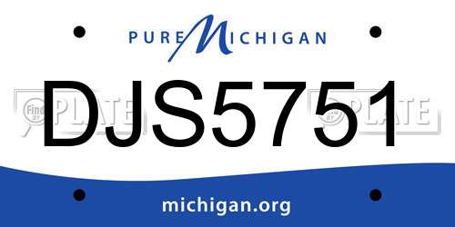 DJS5751 Michigan License Plate