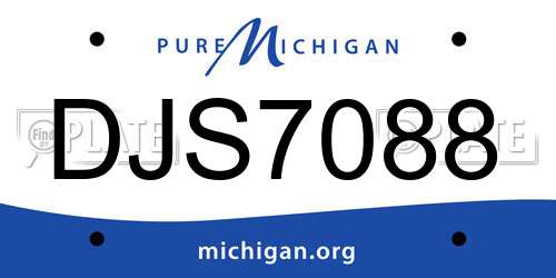 DJS7088 Michigan License Plate