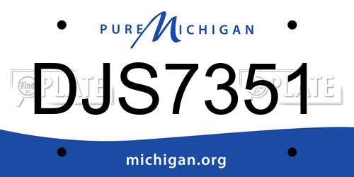 DJS7351 Michigan License Plate