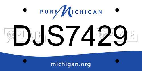 DJS7429 Michigan License Plate
