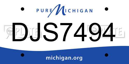 DJS7494 Michigan License Plate