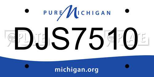 DJS7510 Michigan License Plate
