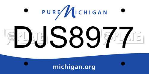 DJS8977 Michigan License Plate