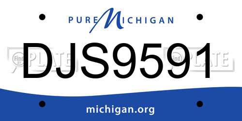 DJS9591 Michigan License Plate
