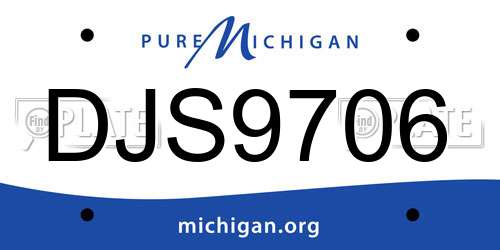 DJS9706 Michigan License Plate
