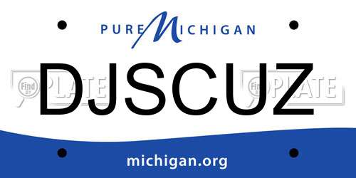 DJSCUZ Michigan License Plate