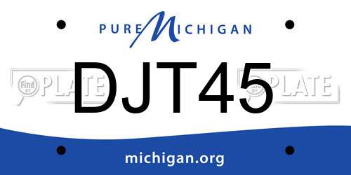 DJT45 Michigan License Plate