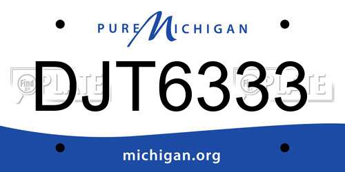 DJT6333 Michigan License Plate