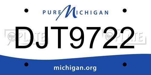 DJT9722 Michigan License Plate