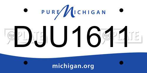 DJU1611 Michigan License Plate