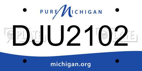 DJU2102 Michigan License Plate