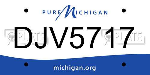 DJV5717 Michigan License Plate