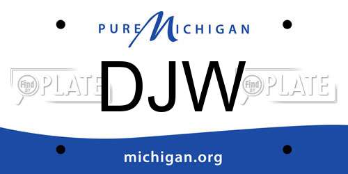 DJW Michigan License Plate