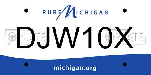 DJW10X Michigan License Plate