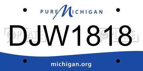 DJW1818 Michigan License Plate