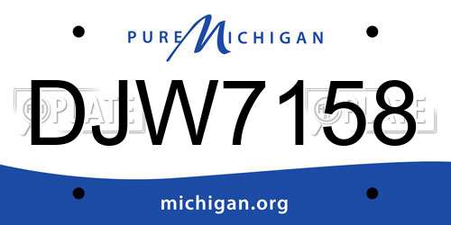 DJW7158 Michigan License Plate