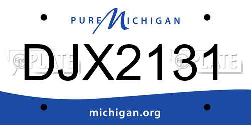DJX2131 Michigan License Plate
