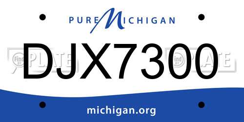 DJX7300 Michigan License Plate