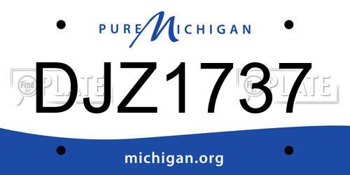 DJZ1737 Michigan License Plate