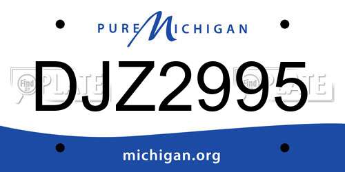 DJZ2995 Michigan License Plate