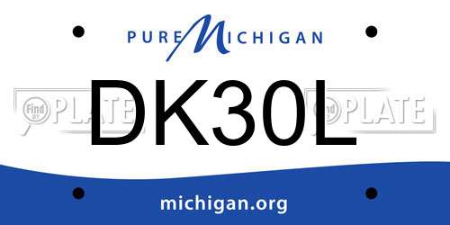 DK30L Michigan License Plate