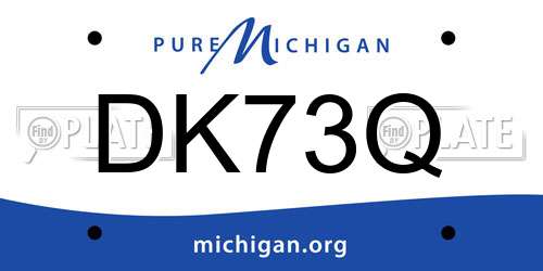 DK73Q Michigan License Plate