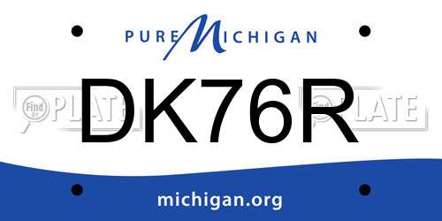 DK76R Michigan License Plate