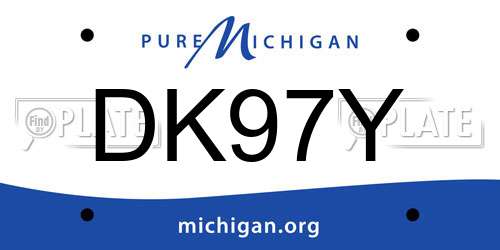 DK97Y Michigan License Plate