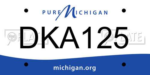 DKA125 Michigan License Plate