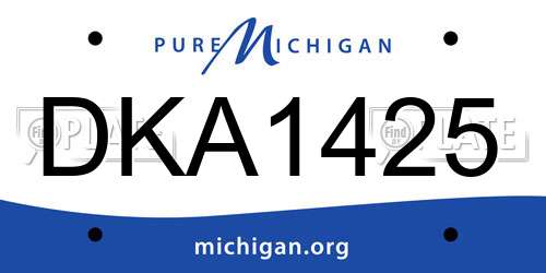 DKA1425 Michigan License Plate