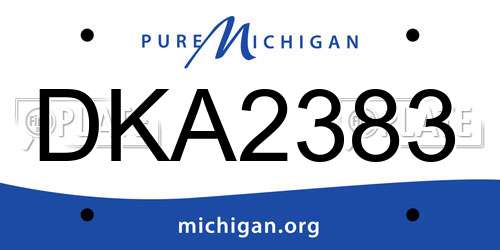 DKA2383 Michigan License Plate