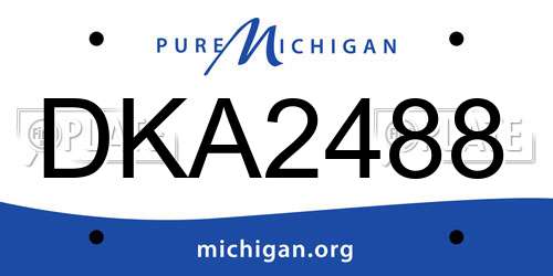 DKA2488 Michigan License Plate