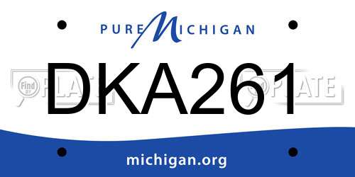 DKA261 Michigan License Plate