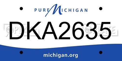 DKA2635 Michigan License Plate