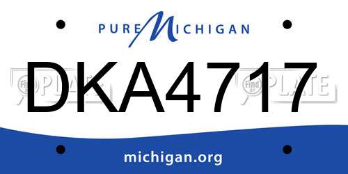 DKA4717 Michigan License Plate