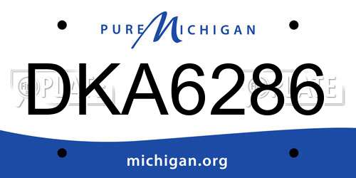 DKA6286 Michigan License Plate