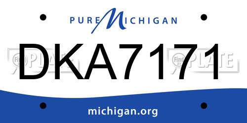 DKA7171 Michigan License Plate