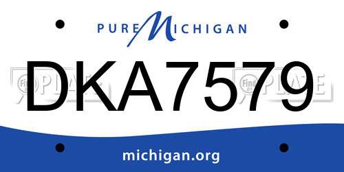 DKA7579 Michigan License Plate