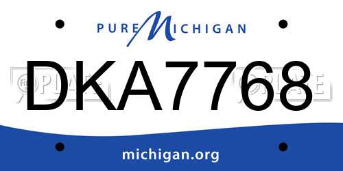 DKA7768 Michigan License Plate