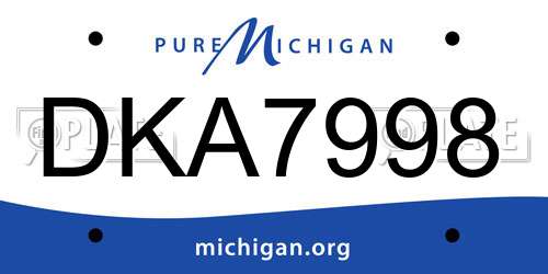 DKA7998 Michigan License Plate